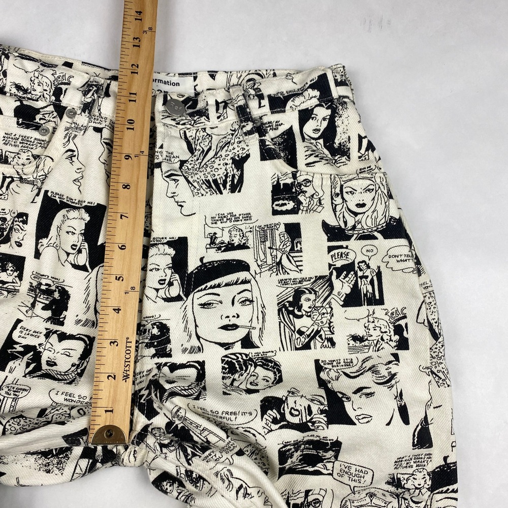 Reformation Newsprint Jeans Women's Size 2* Black and White Comic Print - Picture 12 of 16